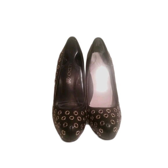 Aldo Kedma Gold Grommet Black Pumps size 7 - Picture 2 of 4